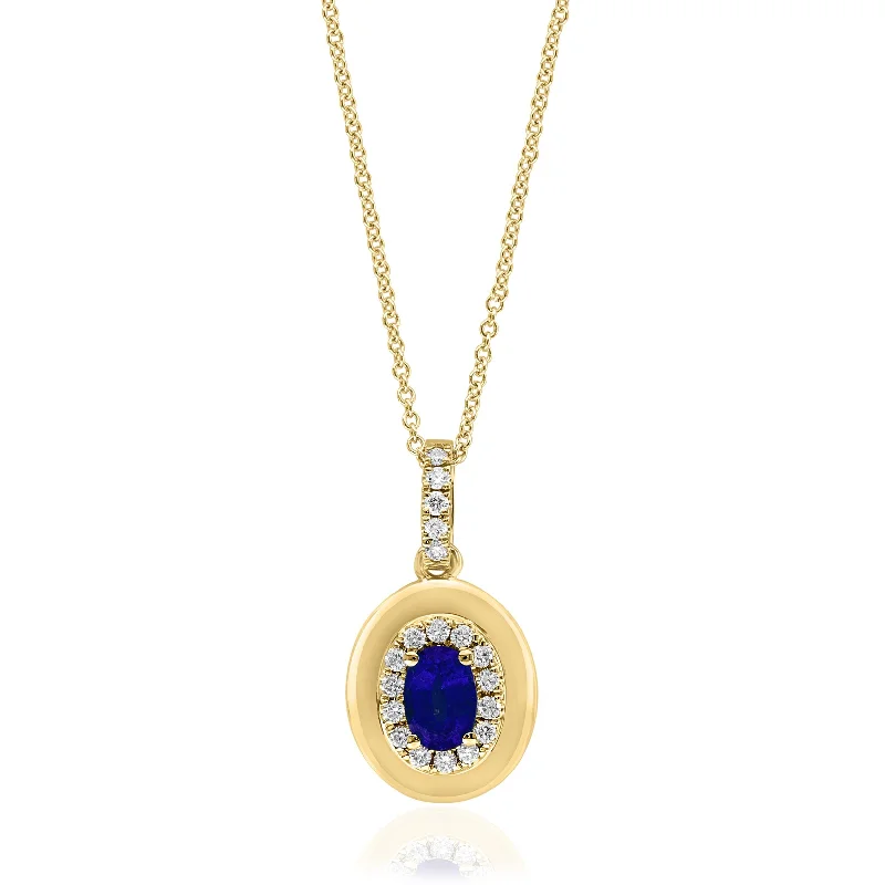 women elegant necklaces -18K Yellow Gold Sapphire and Diamond Necklace