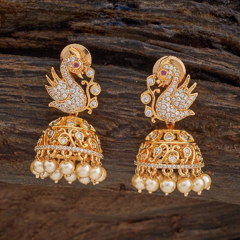 women affordable gold earrings -Zircon Earring 177148