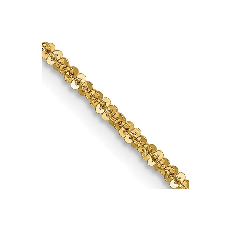 women dainty necklaces for women -Curata Italian 14k Yellow Gold 1.5mm Diamond Cut Cyclone Chain Necklace Options: 16 18 20