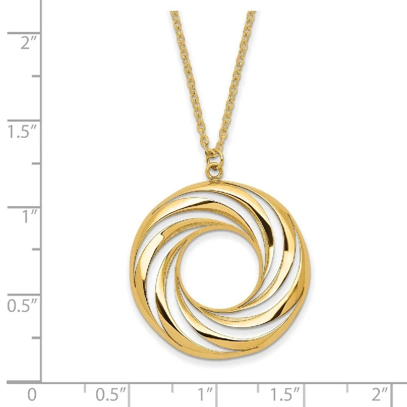 women vintage pendant necklaces -Curata 14k Gold Polished and Brushed Infinity Circle Necklace, 18"