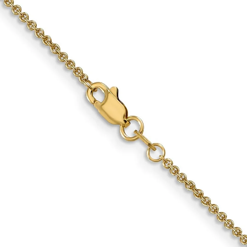 women moonstone necklaces -Curata 14k Yellow Gold Solid Polished 1.5mm Cable Chain Necklace Option 16 18 20 22 24 26