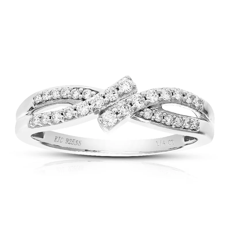 women diamond and platinum engagement rings -1/4 cttw Round Cut Lab Grown Diamond .925 Sterling Silver Engagement Ring .925 Sterling Silver Prong Set