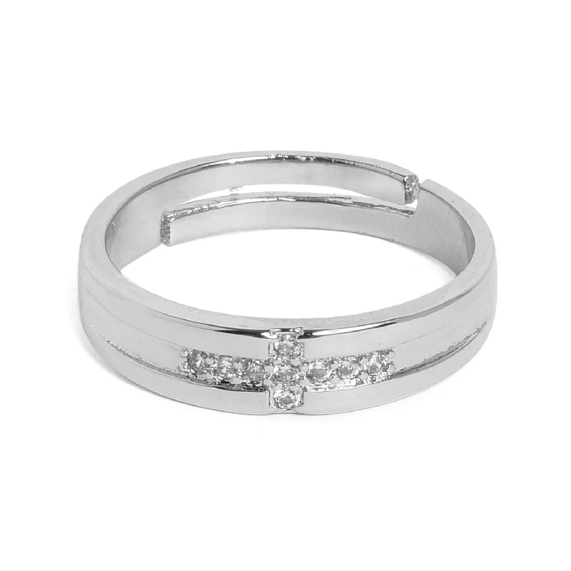 women elegant vintage engagement rings -Stylish Oxidised Band Ring