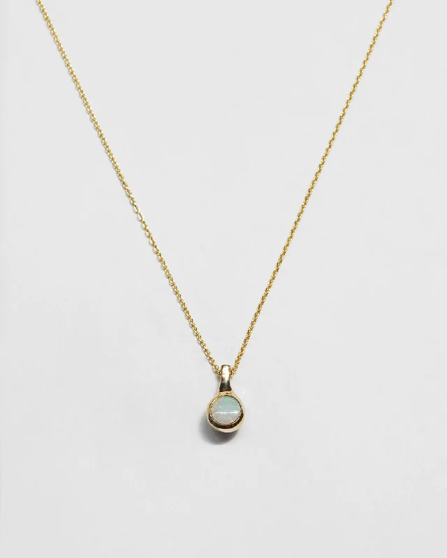 women eco-conscious necklaces -Opal Dot Necklace in Gold