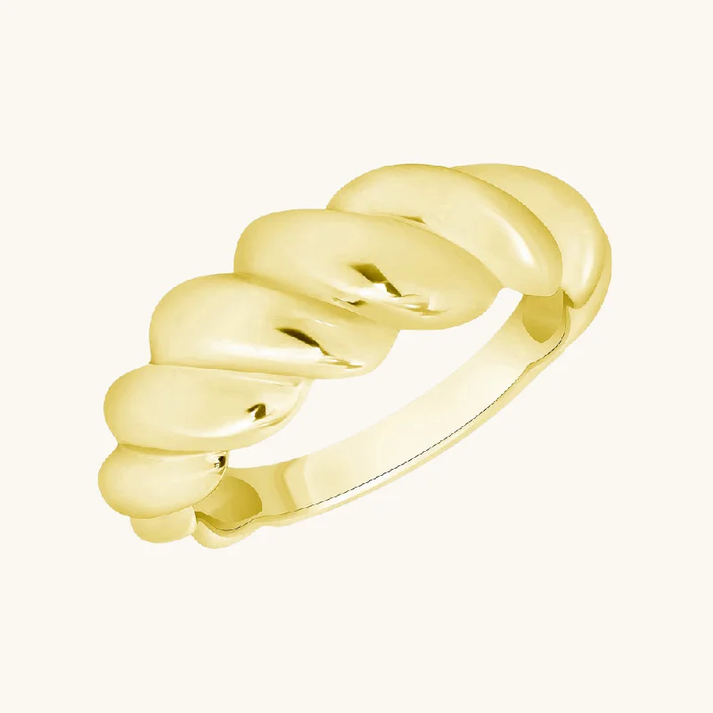 women gold wedding rings -The Croissant Ring