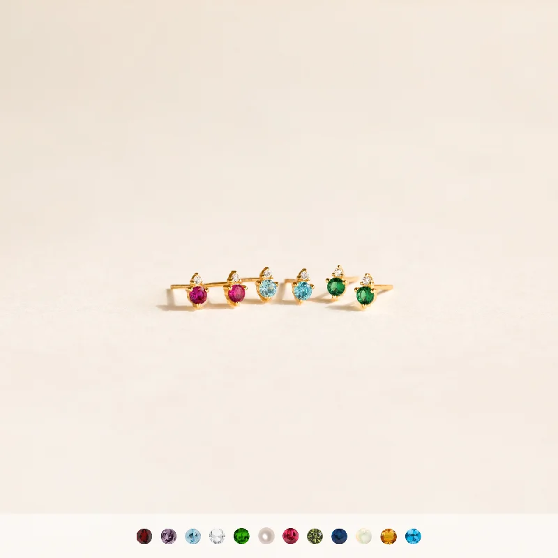 women fashion statement earrings -Raindrop Birthstone Studs