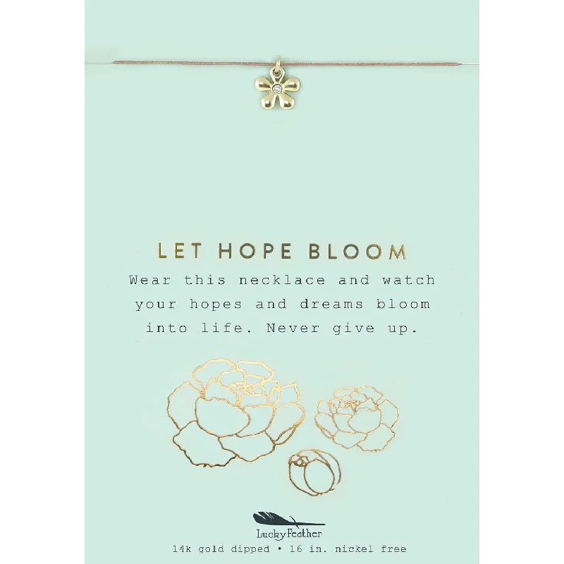 women ruby necklaces -Let Hope Bloom - Gold Flower Necklace