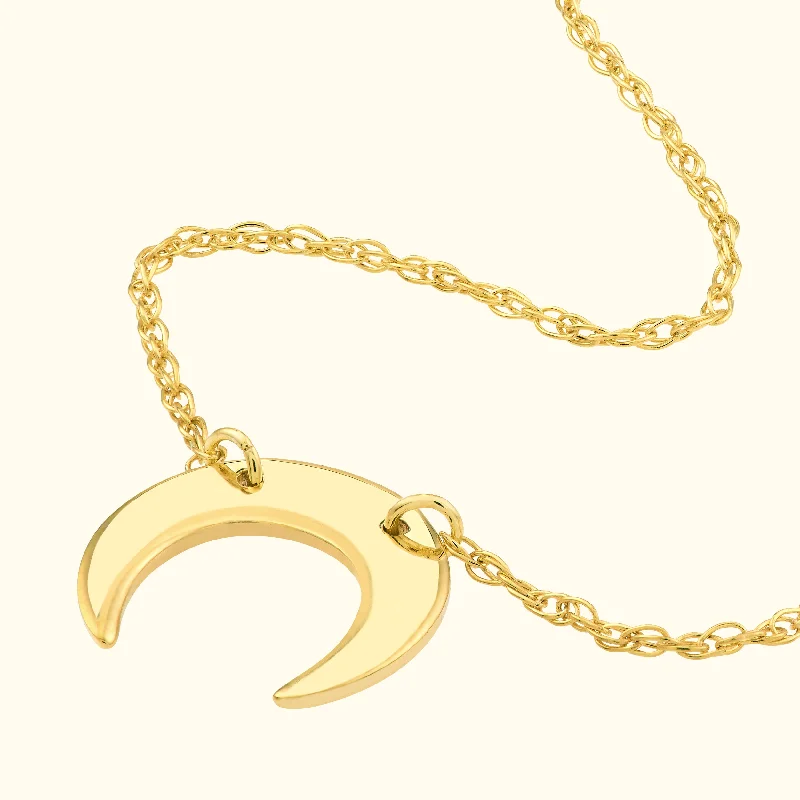 women bridal necklaces -Mini Crescent Moon Necklace