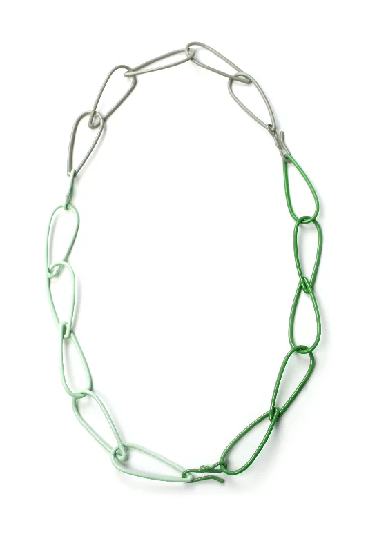 women modern necklaces -Modular Necklace in Fresh Green, Soft Mint, and Stone Grey