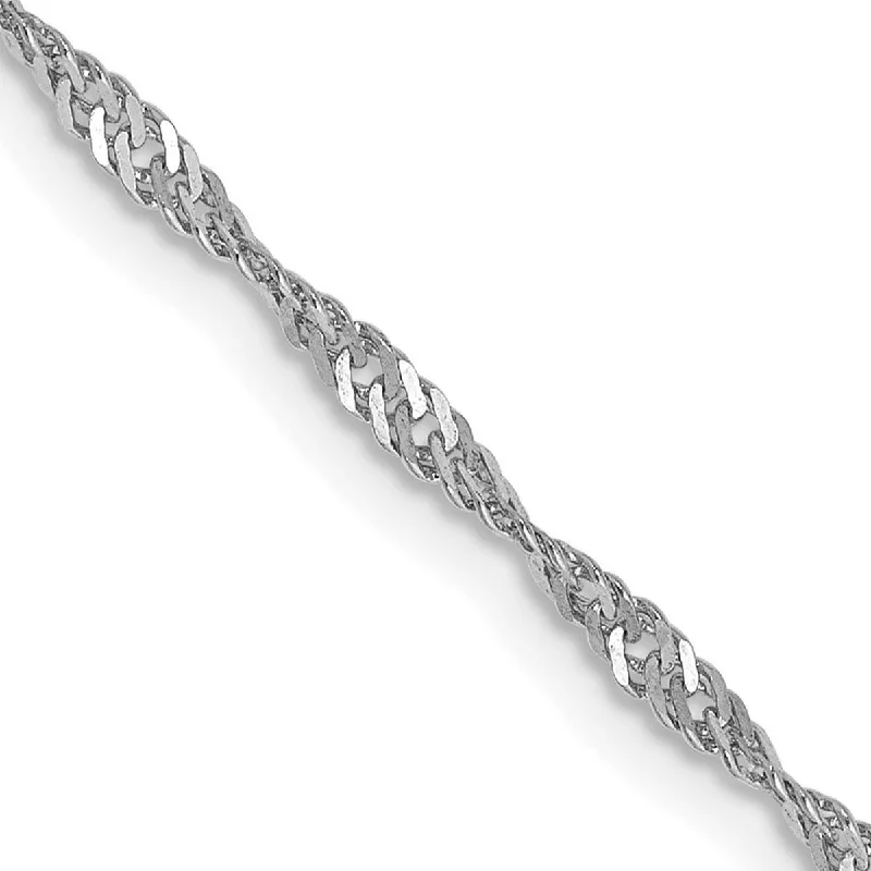 women nature-inspired necklaces -Curata 14k White Gold Solid 1.9mm Polished Singapore Chain Necklace (Lobster) Options: 16 18 20 24 30