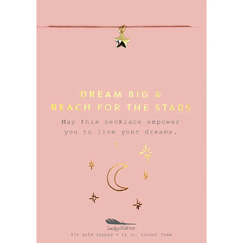 women silver necklaces -Dream Big Reach for the Stars - Gold Necklace