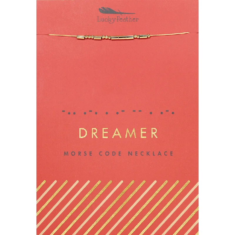 women minimalist necklaces -Morse Code Necklace - Dreamer