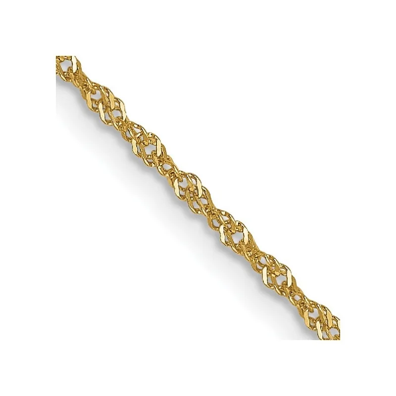 women romantic necklaces -Curata 14k Yellow Gold 1mm Diamond-cut Light Singapore Chain Necklace Options: 16 18 20