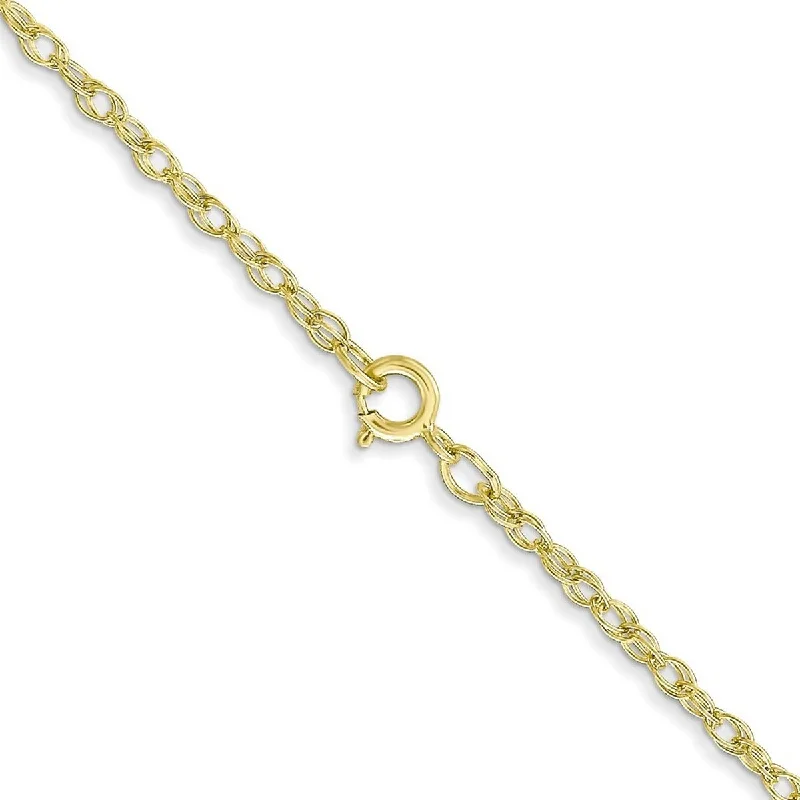 women anniversary necklaces -Curata 14k Yellow Gold Carded 1.15mm Cable Rope Chain Necklace (Spring Ring) Options: 16 18 20 24