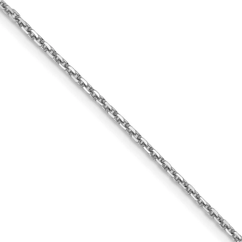 women infinity necklaces -Curata Italian 14k White Gold 1.4 mm Diamond-cut Cable Chain Necklace (Lobster) Options: 16 18