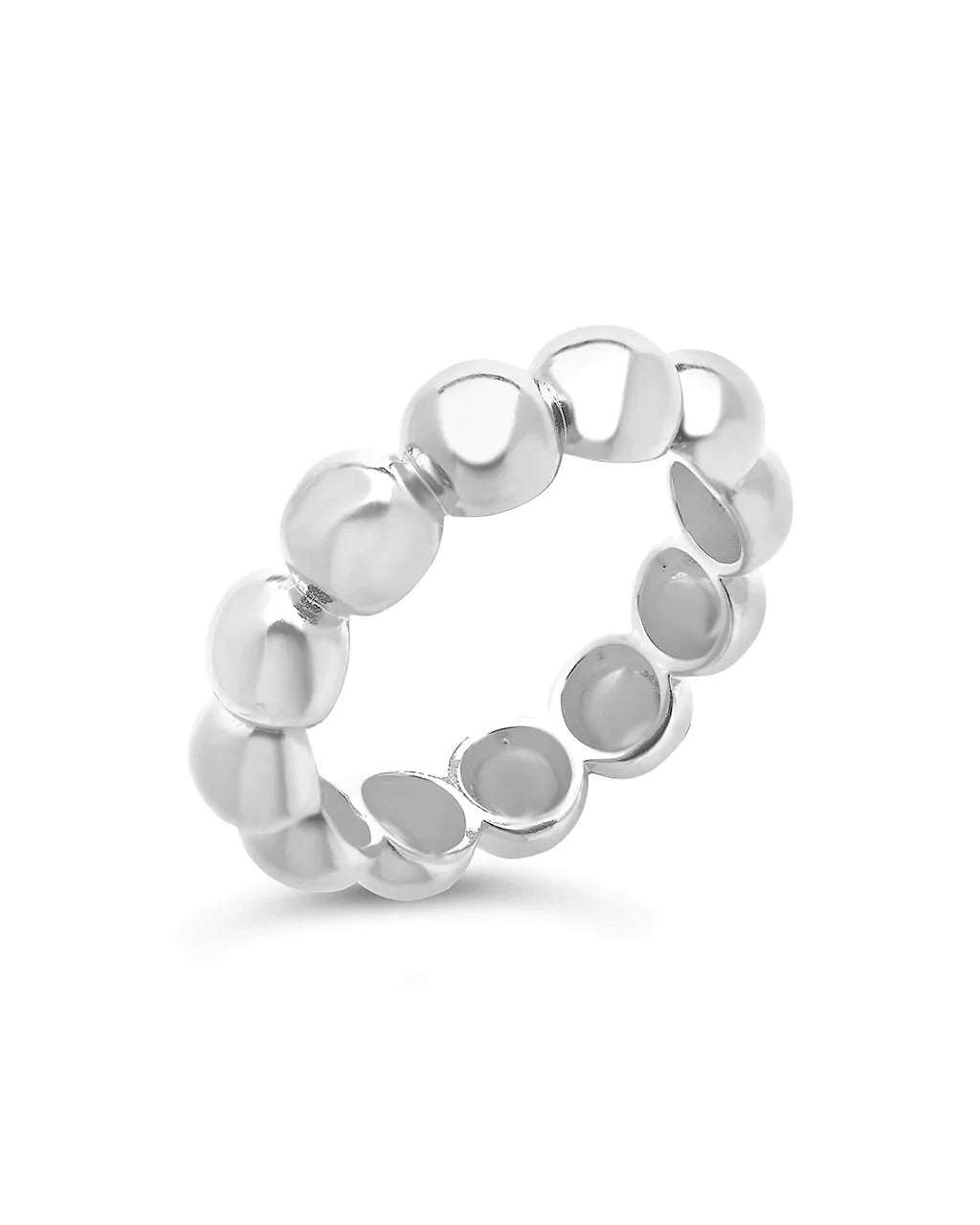 women unique wedding bands -Sterling Silver Chunky Bubble Ring