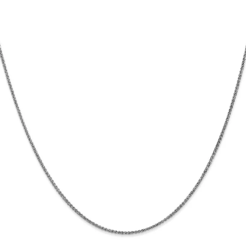 women sparkly necklaces -Curata 14k White Gold Solid 1.25mm Spiga Chain Necklace (Lobster) Options: 16 18 20 22 24