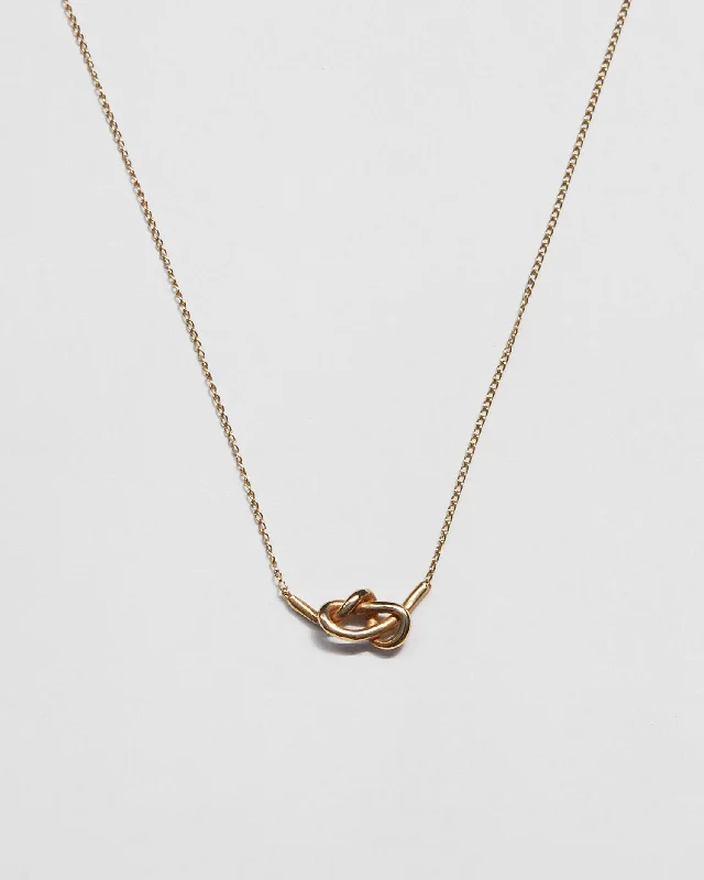 women affordable necklaces -Knot Necklace in 14k Gold