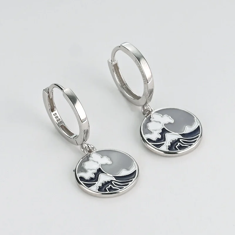 women oversized earrings -The Great Wave off Kanagawa - Earrings