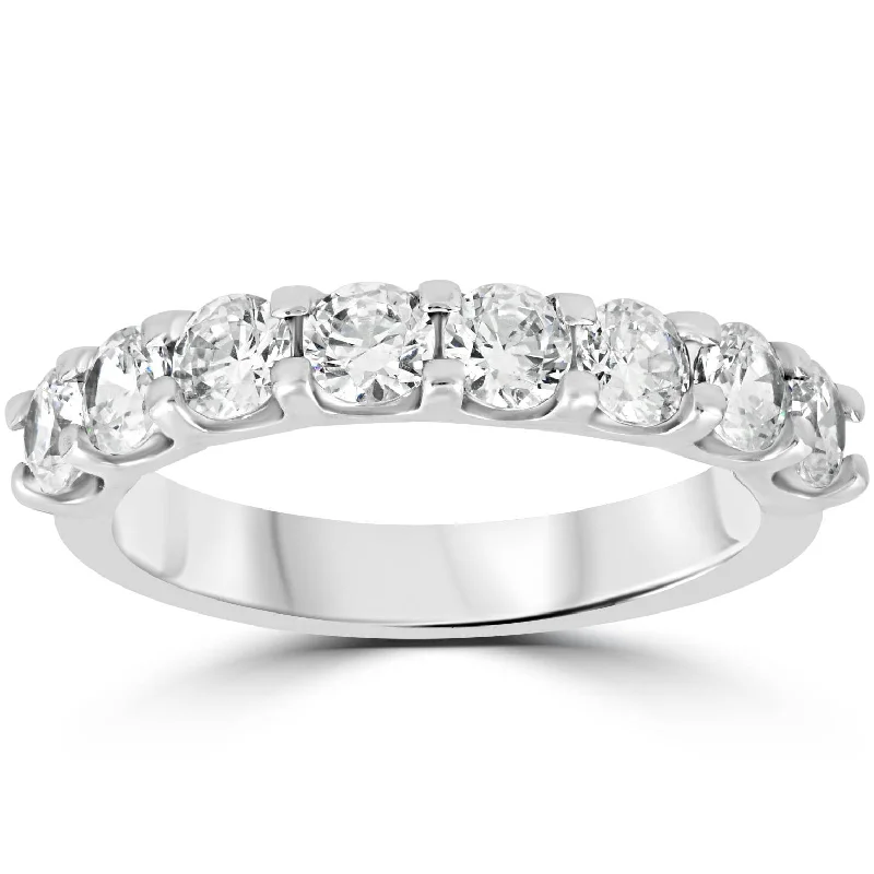 women luxury diamond rings -2ct Diamond U Prong Wedding Ring 14k White Gold Anniversary Band