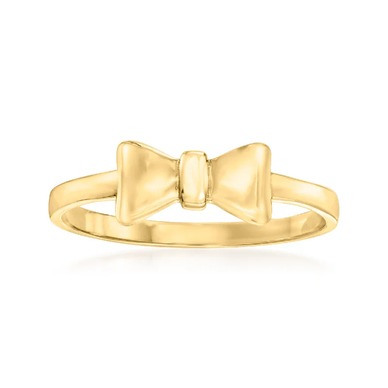 women double halo engagement rings -Canaria 10kt Yellow Gold Bow Tie Ring