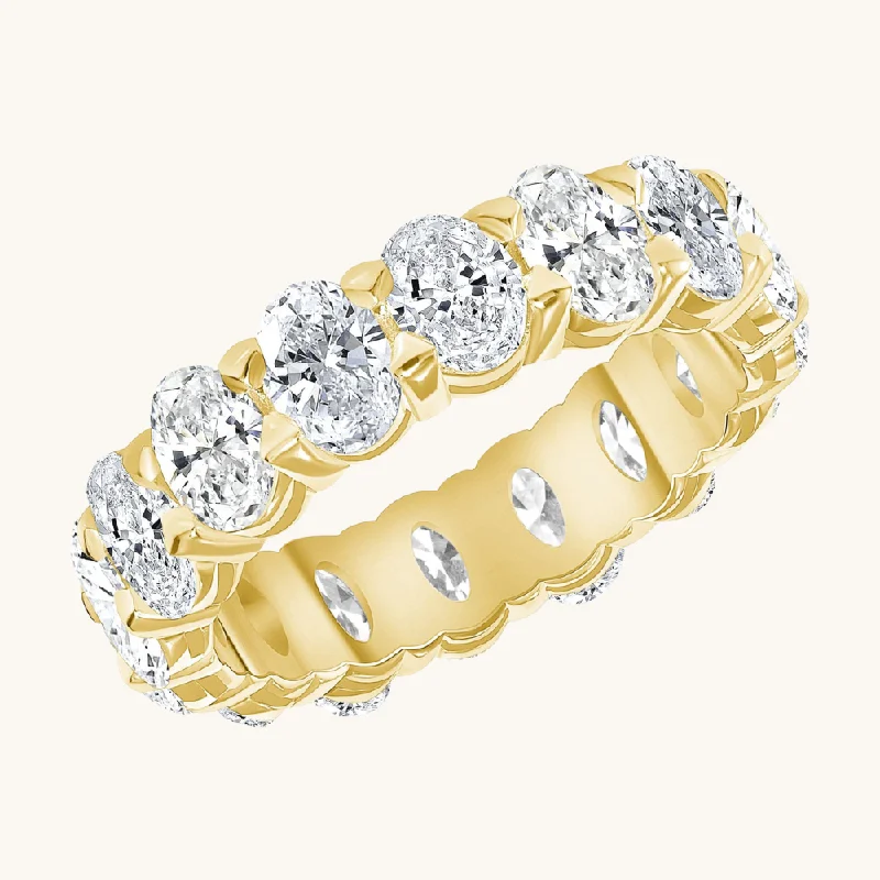 women gemstone engagement rings -Large Diamond Oval Eternity Band