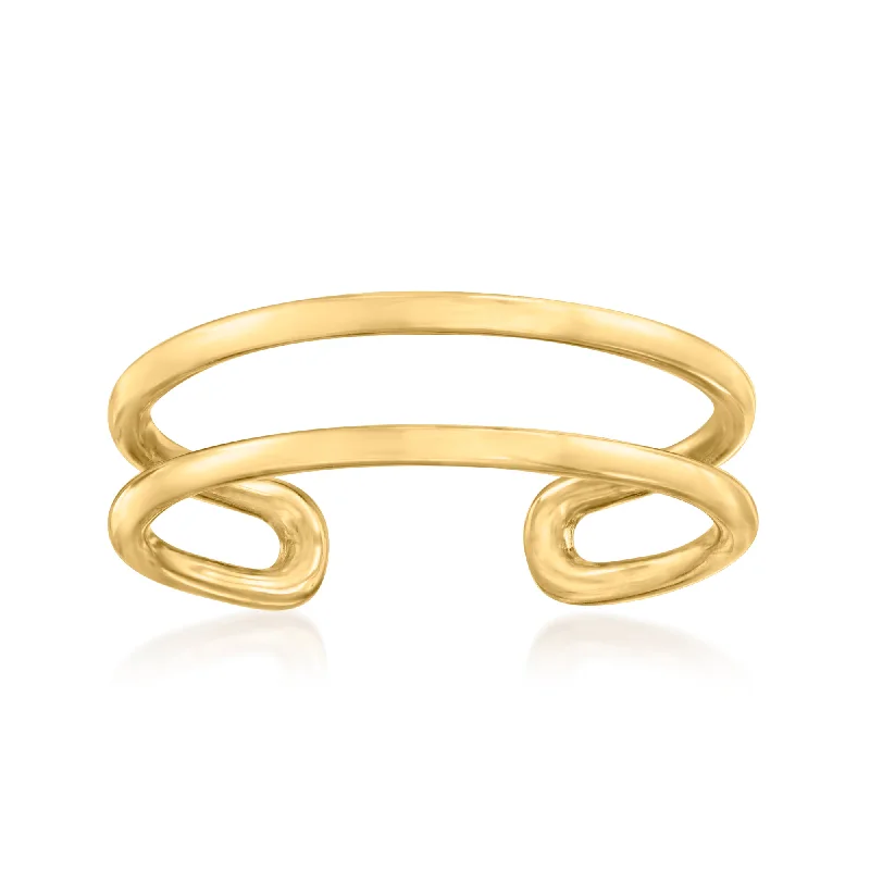 women classic solitaire engagement rings -Canaria 10kt Yellow Gold 2-Row Adjustable Toe Ring