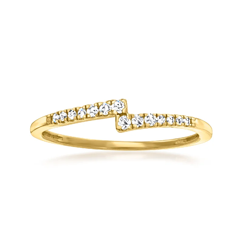 women cushion-cut engagement rings -Canaria Diamond Linear Ring in 10kt Yellow Gold