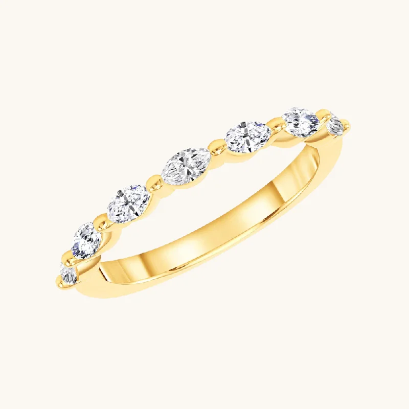 women cocktail rings -Marquise Diamond Shared Prong Band