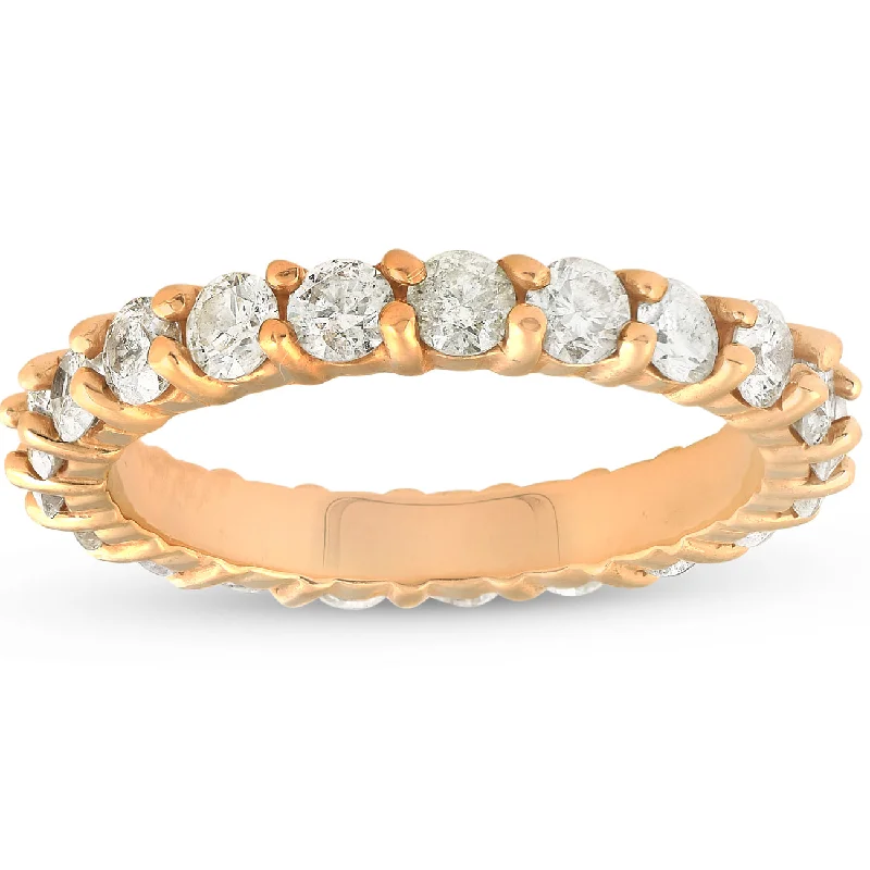 women eternity engagement rings -2ct Diamond Eternity Ring 14k Yellow Gold Womens Anniversary Band