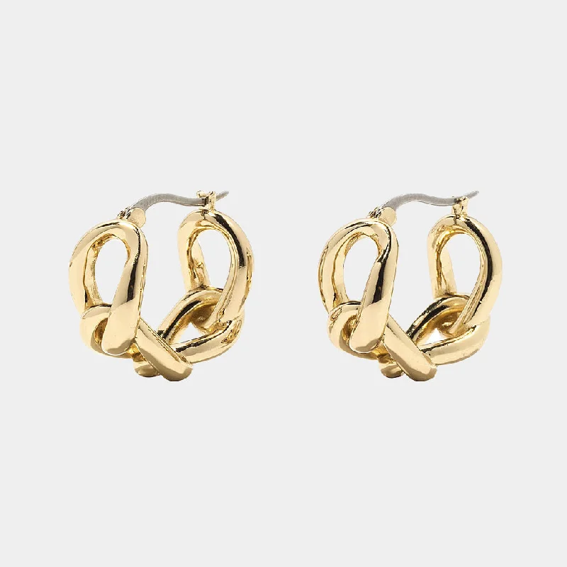 women gold earrings -Hudson Chain Link Hoop Earrings