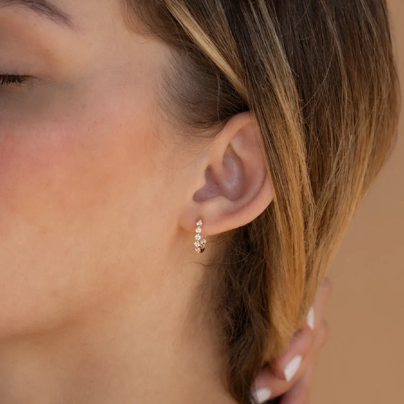 women luxury earrings -Inside Out Diamond Huggies