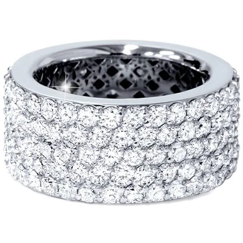 women mixed metal engagement rings -5 ct Pave Diamond Eternity Ring 14k White Gold