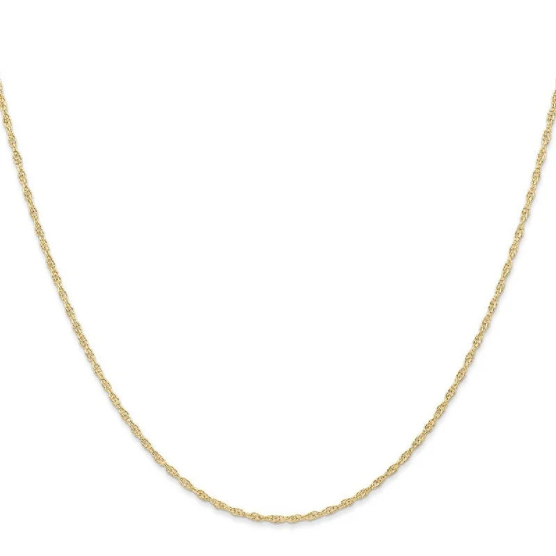 women dainty gold necklaces -Curata 14k Yellow Gold Solid 1.05mm Carded Cable Rope Chain Necklace Options: 16 18 20 24