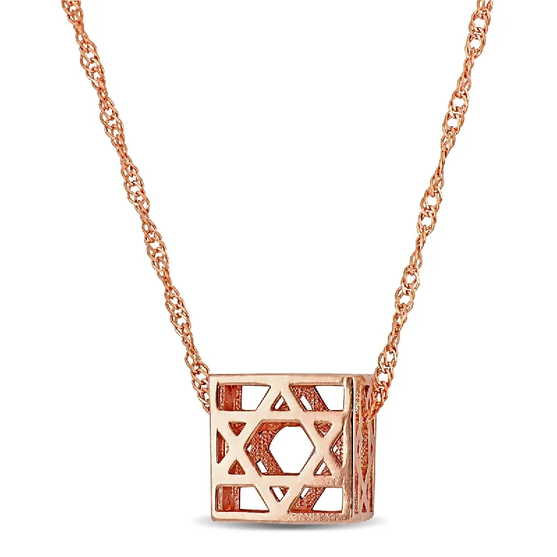 women beautiful necklaces -Miadora Star of David Religious Necklace in 14k Rose Gold