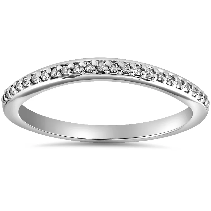 women classic solitaire engagement rings -1/10 cttw Diamond Guard Engagement Wedding Ring Enhancer Band 14k White Gold