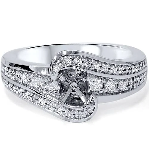 women wedding and engagement rings -1/3ct Diamond Engagement Setting 14K White Gold