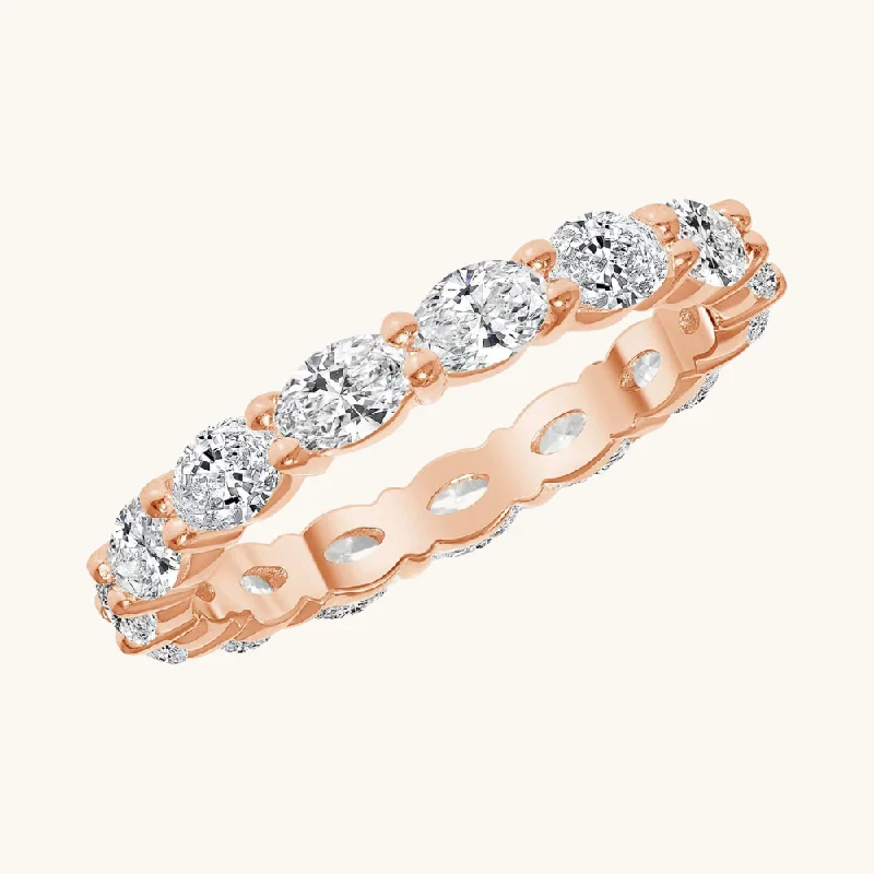 women matching rings -East West Oval Diamond Band