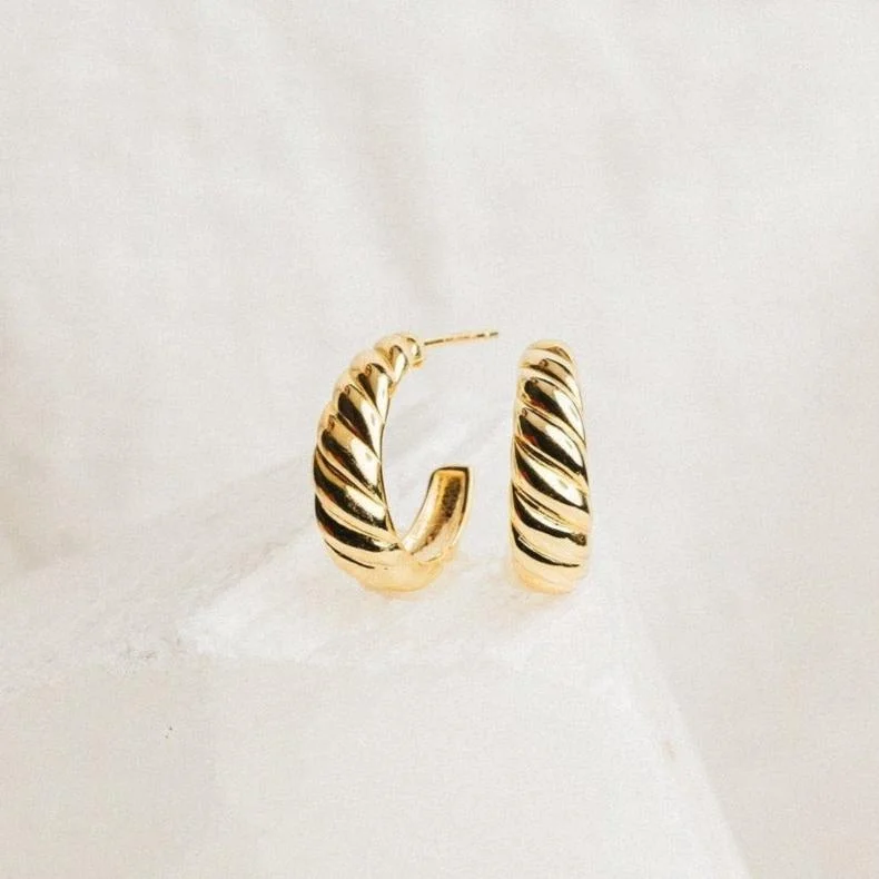 women glamorous earrings -Croissant Hoops