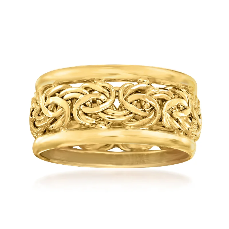 women chic engagement rings -Canaria 10kt Yellow Gold Byzantine Bordered Ring