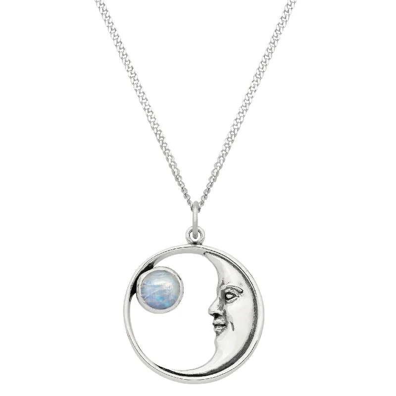 women trendy necklaces -MOONLIGHT - Sterling Silver & Moonstone Necklace