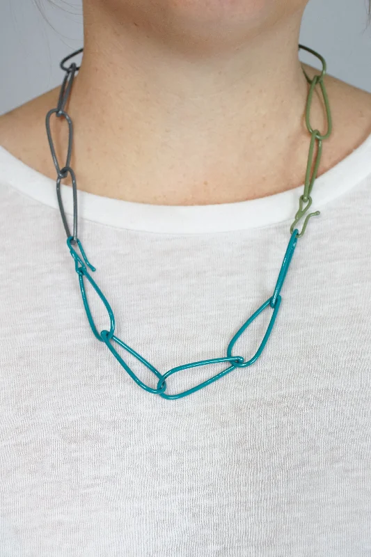 women luxury designer necklaces -Modular Necklace in Bold Teal, Storm Grey, and Olive Green