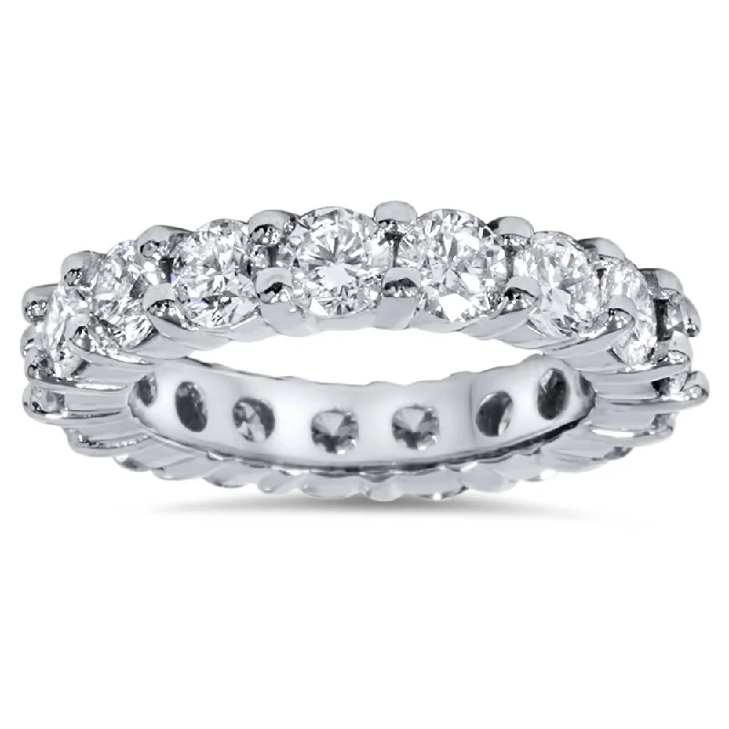 women modern engagement rings -4Ct Diamond Eternity Wedding Ring Lab Grown Diamonds 14k White Gold