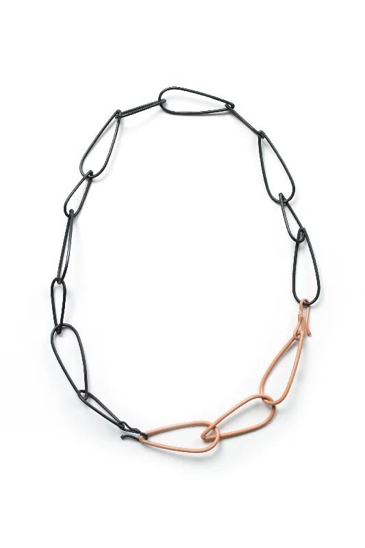 women minimalist necklaces -Modular Necklace in Steel and Dusty Rose