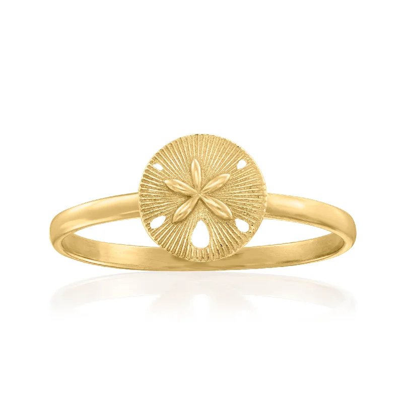 women diamond eternity bands -Canaria 10kt Yellow Gold Sand Dollar Seashell Ring