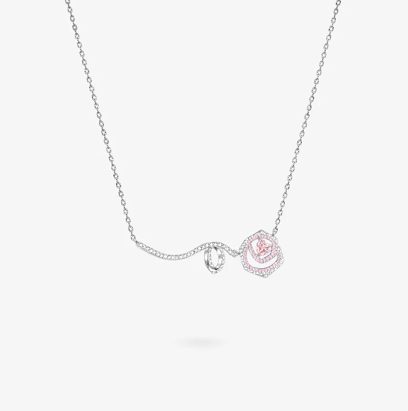 women fashion necklaces -"Rose Amour" Sterling Silver Necklace