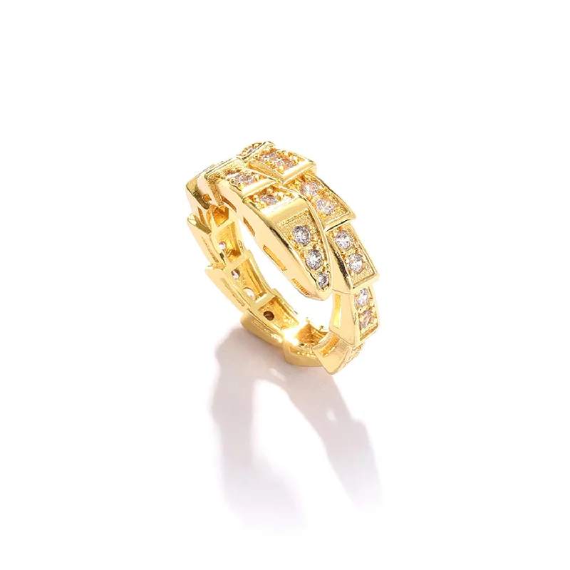 women adjustable engagement rings -Gold Color Designer Stone Ring