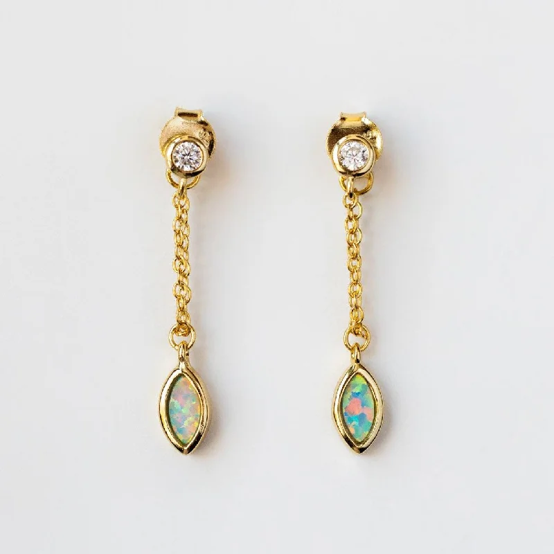 women vintage stud earrings -Full Swing Opal Earrings