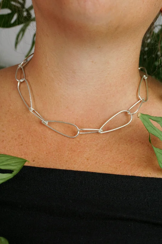 women silver necklaces -Midi Modular Necklace No. 1 in silver