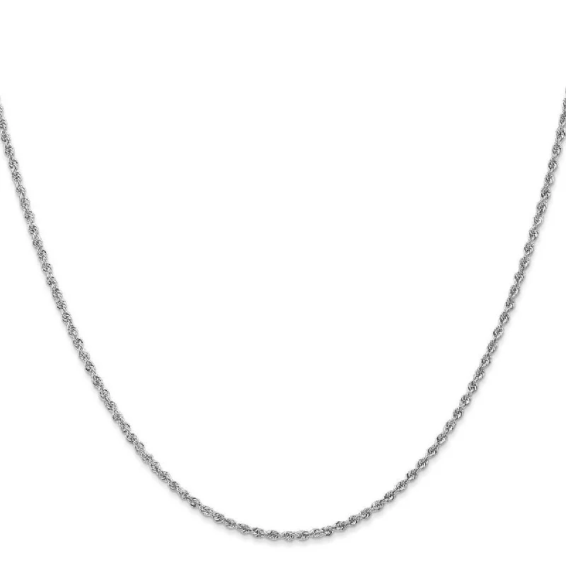 women silver necklaces -Curata 14k White Gold Solid 1.75mm Regular Rope Necklace Options: 16 18 20 22 24